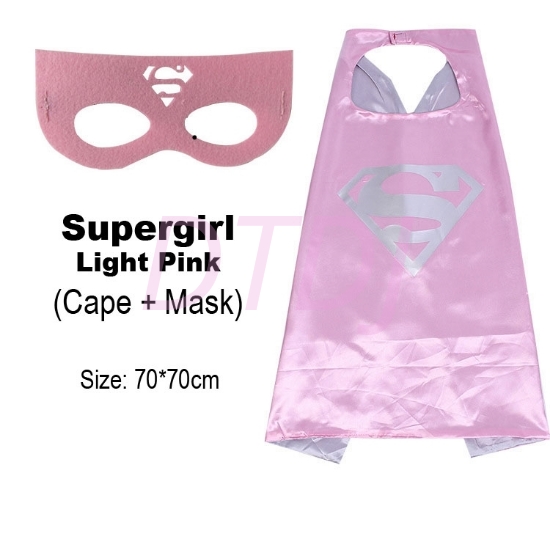 Picture of Kids Superhero Cape &  Mask Set - Light Pink Supergirl