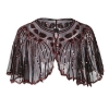 Picture of Vintage Boutique Beaded Sequin Flapper Cape - Black Blue
