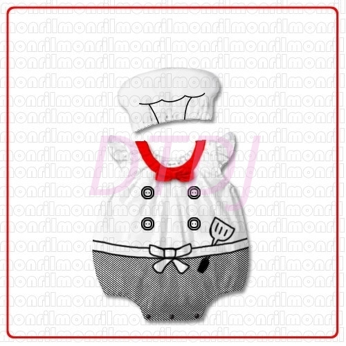 Picture of Baby Rompers Onesie Bodysuit with Hat -Chef