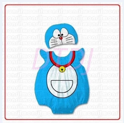 Picture of Baby Rompers Onesie Bodysuit with Hat-Doraemon