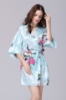 Picture of Women Floral Satin Kimono Robes - White