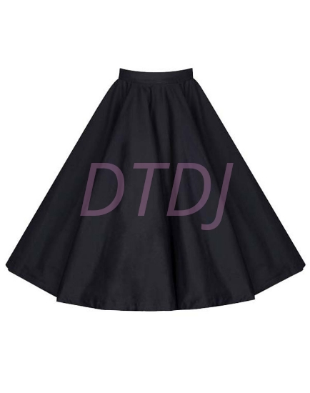Picture of 50s 60s Vintage Rockabilly Swing Skirt - Black