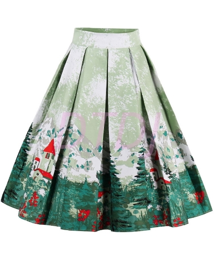Picture of Xmas 50s 60s Vintage Rockabilly Swing Skirt - Skirt Xmas