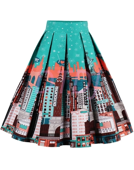 Picture of Xmas 50s 60s Vintage Rockabilly Swing Skirt - Skirt City