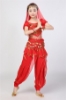 Picture of Girl's Belly Dance Outfits Paillette Ruffles Short Sleeves -Red