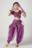 Picture of Girl's Belly Dance Outfits Paillette Ruffles Short Sleeves -Yellow