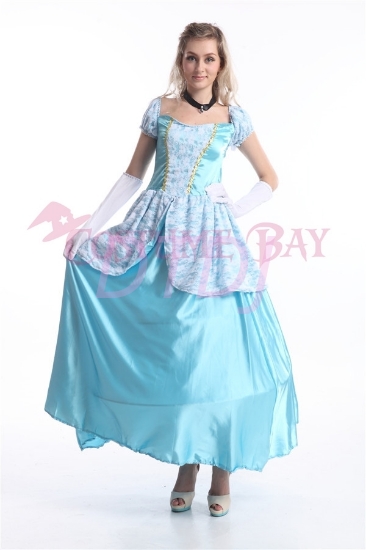 Picture of Womens Princess Cinderella Dress Costume with Hoop Petticoat