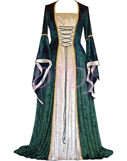 Picture of Womens Medieval Gothic Renaissance Gown Costume - Green