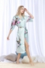 Picture of Women Long Floral Satin Kimono Robes - Pink
