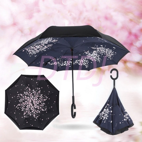 Picture of Upside Down Reverse Umbrella - Cherry Blossom
