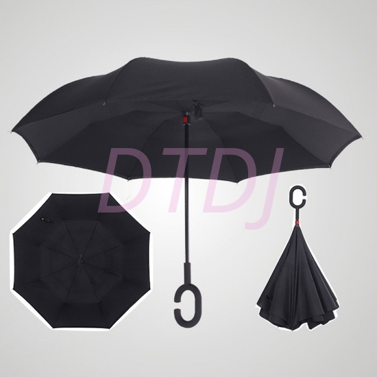 Picture of Upside Down C-Handle Reverse Umbrella - Black