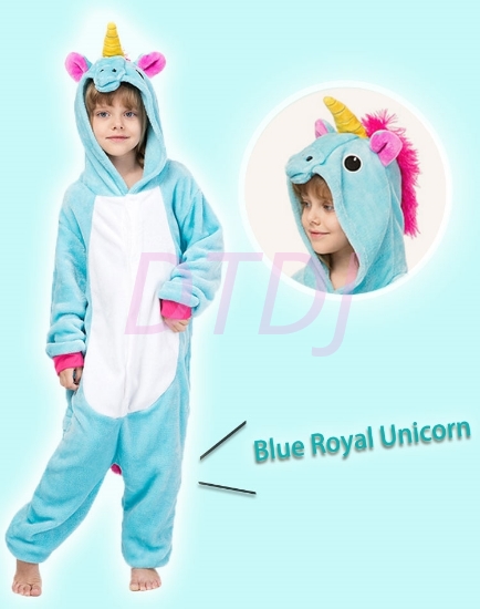 Picture of Kids Blue Royal Unicorn Onesie