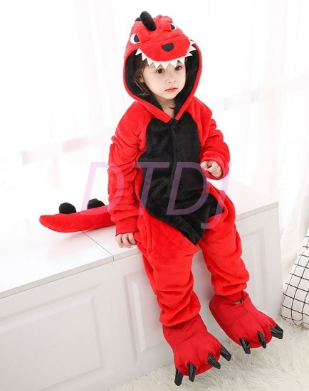 Picture of Kids Red Dinosaur Onesie