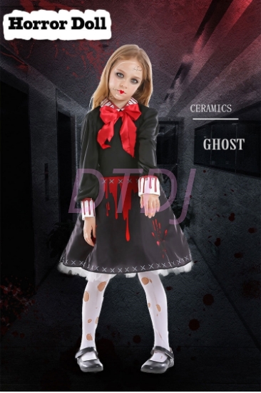 Picture of Girls Halloween Horror Doll Costume
