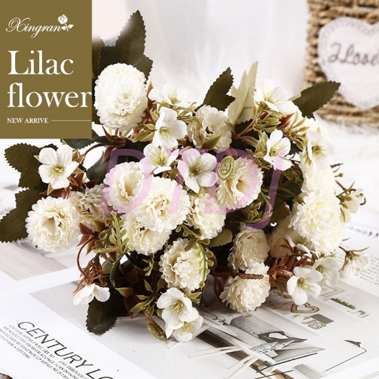 Picture of 2pcs Bouquet 11 Heads 5 Branches Artificial Lilac Flowers