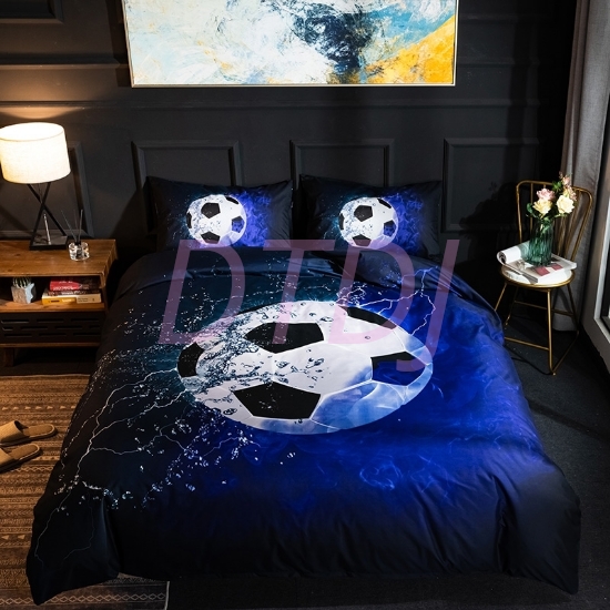 Picture of 3D Soccer Ball Bed Duvet Cover Set with Pillowcase