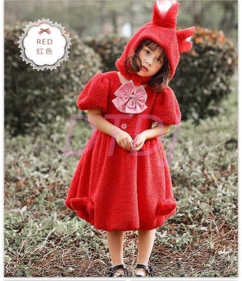 Picture of Girls Easter Bunny Rabbit Dress - Red