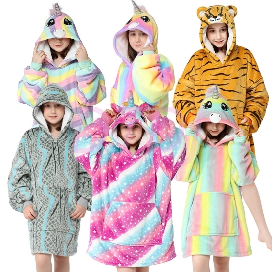 Picture of Kids Animal Hooded Blanket Hoodie