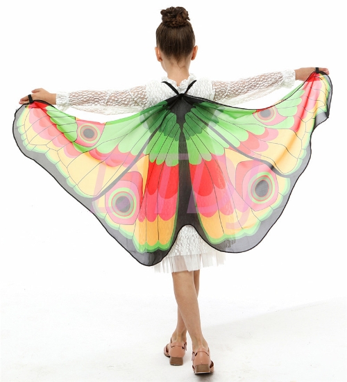 Picture of Kids Girls Butterfly Cape Wings - Green Moth
