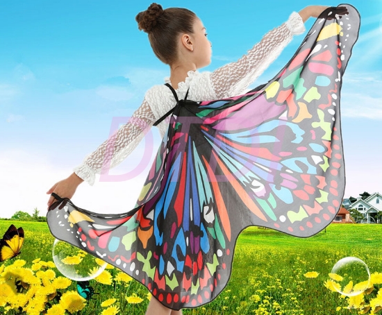 Picture of Kids Girls Butterfly Cape Wings - -Multicolor