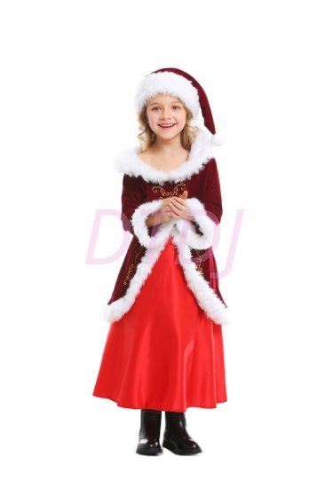 Picture of Deluxe Little Miss Santa Girls Christmas Costume