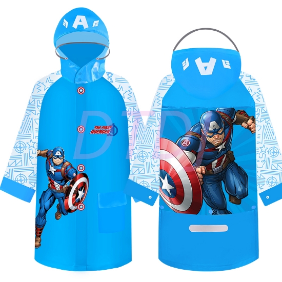 Picture of Kids Waterproof Delux Raincoat -  Captain America
