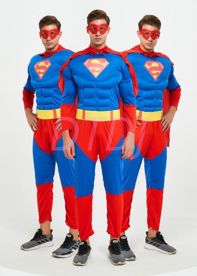 Picture of Men Superhero Muscle Costume - Superman