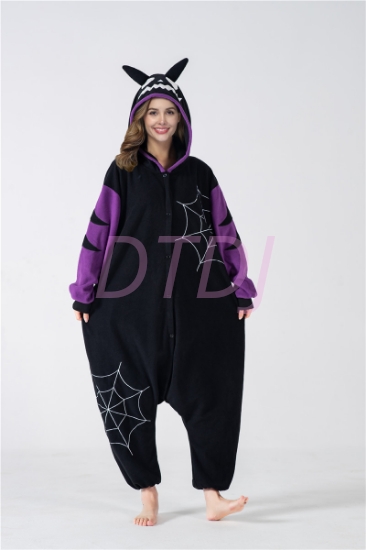 Picture of Black Purple Devil Onesie Jumpsuit.