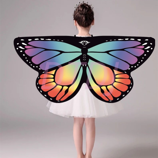 Picture of Kids Girls Butterfly Cape Wings - Glow Rainbow