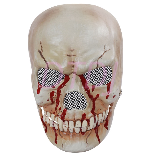 Picture of Skeleton Mask with Movable Jaw - White with Blood