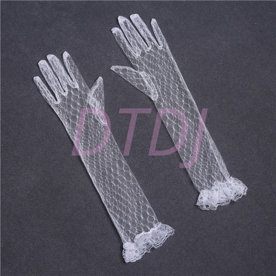 Picture of Elegant Long / Short Lace Gloves for  Wedding or Cocktail Party