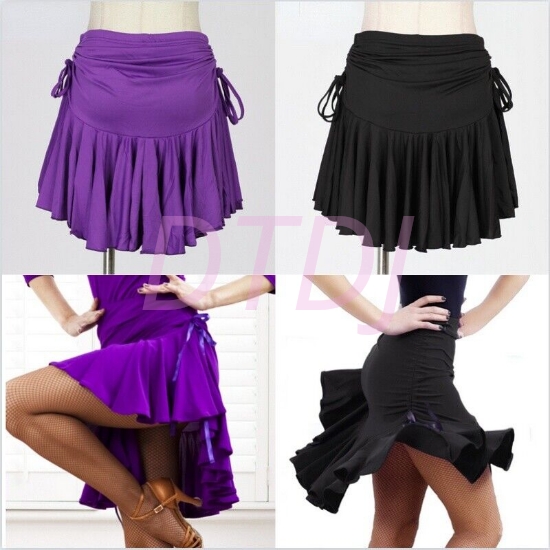 Picture of Milk Silk Fabric Blank /  Purple Women's Performance Training Latin Dance Skirt