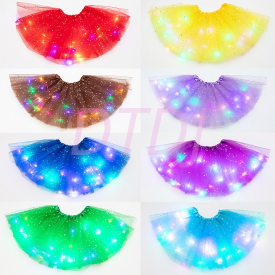 Picture of Girls Light Up LED Tutu Dress Dance Short Mini Skirt Dancewear
