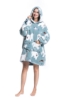 Picture of New Design Animal Fruit Print Hooded Blanket Hoodie - Blue Shark