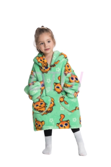 Picture of New Design Kids Toddler Animal Fruit Print Blanket Hoodie - Cat