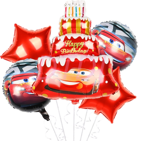 Picture of 5pcs McQueen Foil Happy Birthday Balloons Set