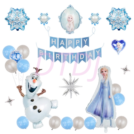 Picture of 27pcs Frozen Princess Elsa Party Decoration Balloons Set 