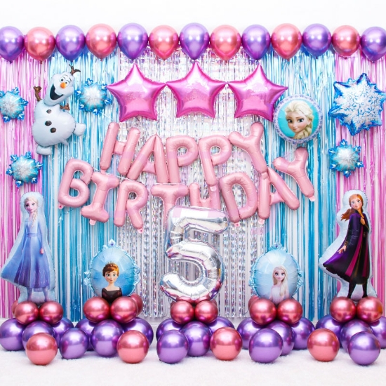 Picture of Frozen Princess Anna Elsa Party Birthday Decoration 76pcs Balloons Set 