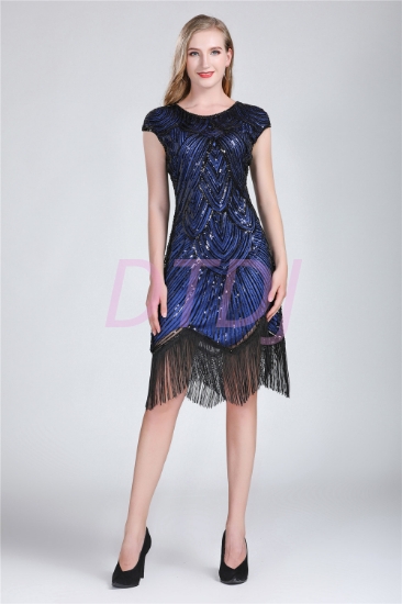 Picture of 1920's Charleston Flapper Dress Blue