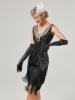 Picture of 1920s Vintage Big V-Neck Flapper dress - Dark Green
