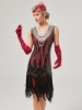 Picture of 1920s Vintage Big V-Neck Flapper dress - Dark Green
