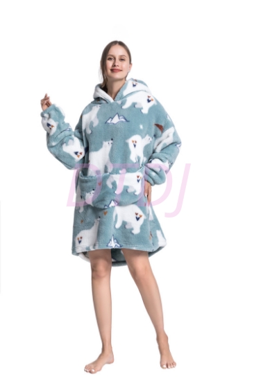 Picture of New Design Animal Fruit Print Hooded Blanket Hoodie - Bear