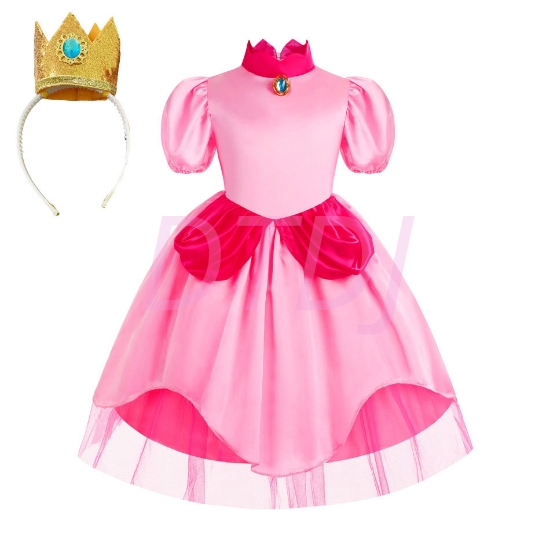Picture of Girls Princess Crown Peach Dress