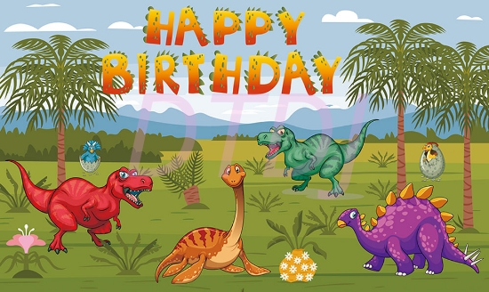 Picture of Dinasour Happy Birthday Backdrop Banner 180*110CM