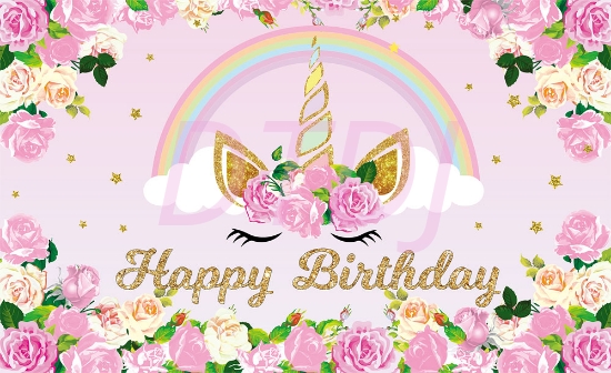 Picture of Unicorn Happy Birthday Backdrop Banner 180*110CM