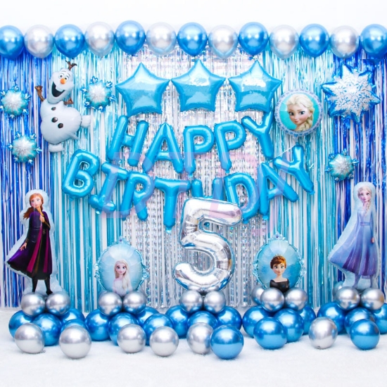 Picture of Frozen Princess Anna Elsa Party Birthday Decoration 76pcs Balloons Set