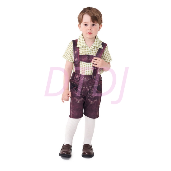 Picture of Boys Lederhosen, Green Shirt, and Socks Oktoberfest Set for Book Week
