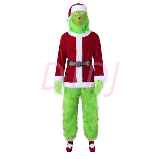 Picture of 7pcs Furry Grinch Christmas Xmas Costume Suit
