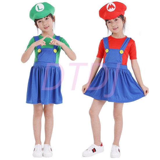 Picture of Girls Super Mario Fancy Dress Party Costume
