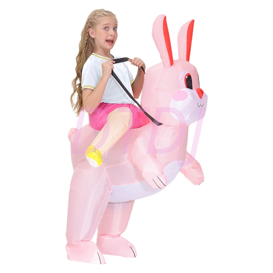 Picture of Fan Operated Kids Inflatable Riding Rabbit Easter Halloween Costume